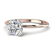 Solitaire bague diamant rond 0.60 carat or rose Vanessa